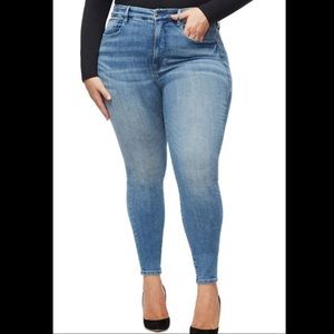 Good American | Good Waist Cropped Distressed Detail Skinny Jeans